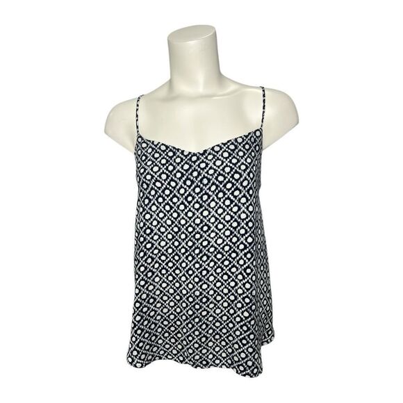 Ann Taylor‎ Loft Women's Navy Blue and White Chiffon Tank Top sz Small NEW - Picture 2 of 7